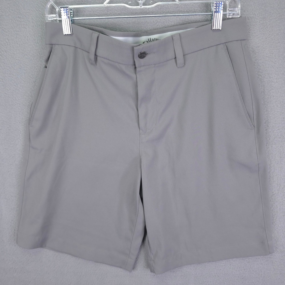 Callaway Golf Shorts Flat Front Gray 30 Polyester Performance Activewear